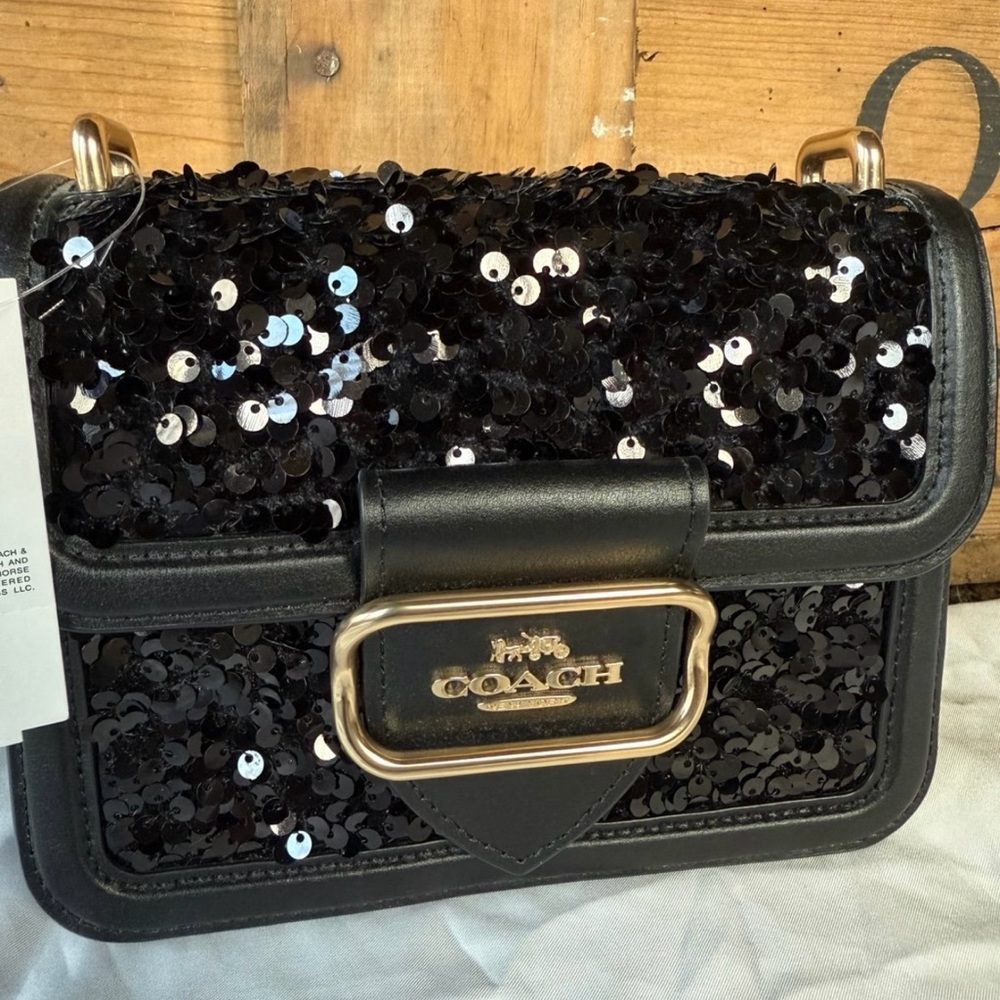 Coach Sequin Morgan Square Bag NWT - Picture 4 of 13